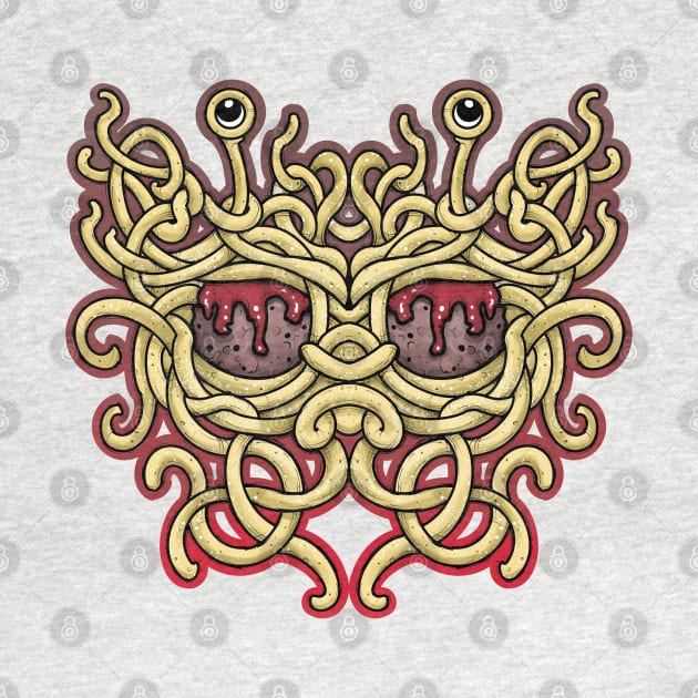 The flying spaghetti monster, pastafarian merch, R amen. by weilertsen